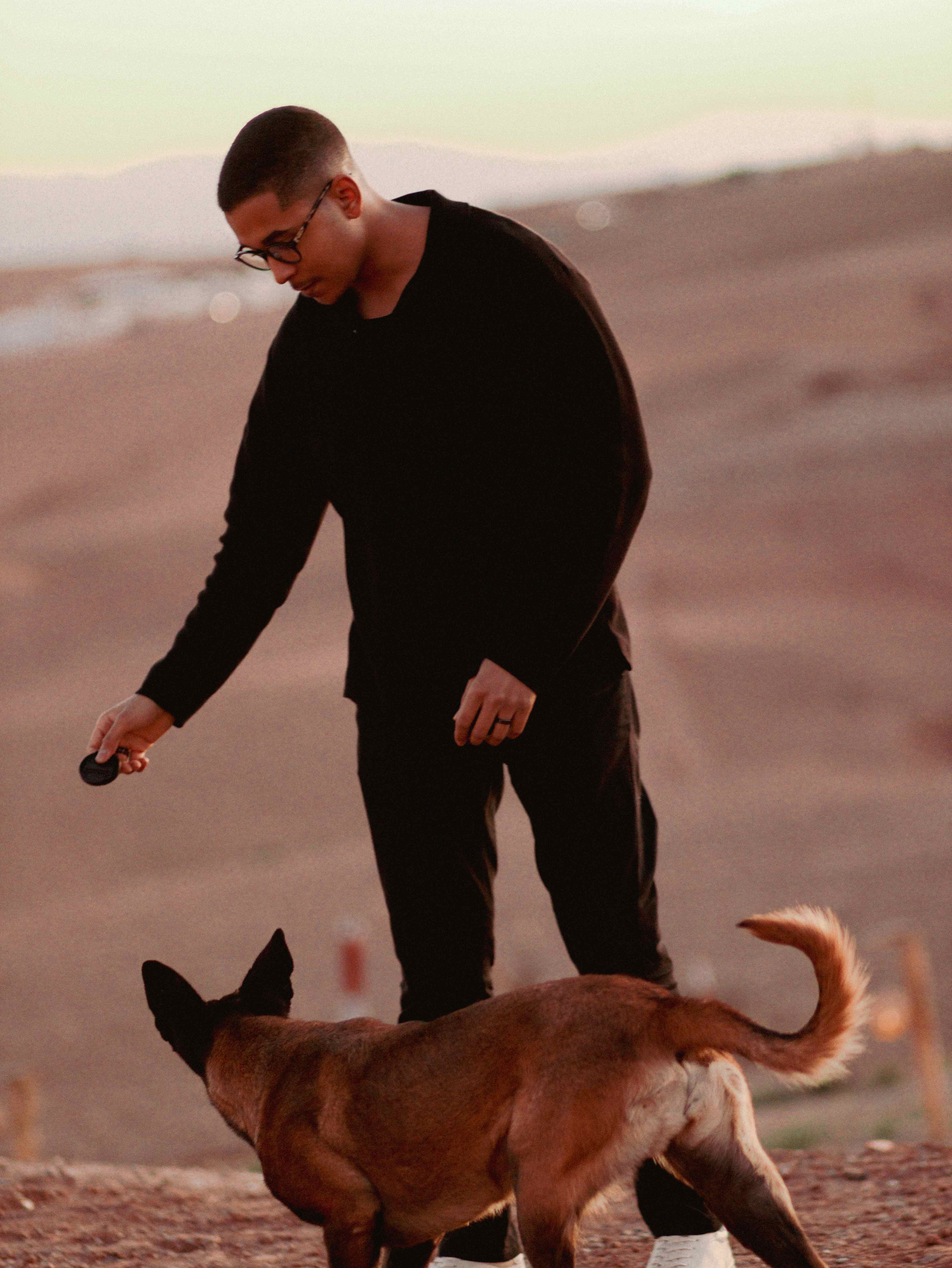 Profile photo with dog in desert